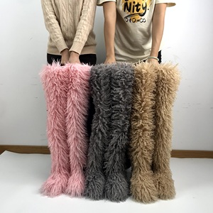 2025 חורף חם נשים רכות חמות באיכות גבוהה קטיפה מעל הברך מונגוליאנית מגפי שלג חורף - Product Image 4