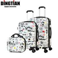 Ensemble de 3 valises de voyage en polycarbonate rigide avec serrure approuvée TSA, bagages légers pour les vacances en famille