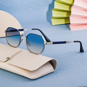 QSKY di buona qualità Street Shoot telaio in metallo UV400 tonalità di protezione poligonali rotonde uomini donne all'aperto piccoli occhiali <span class=keywords><strong>da</strong></span> sole quadrati - Product Image 2