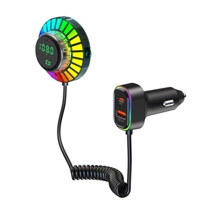 48W điều khiển bằng giọng nói ánh sáng màu xe sạc rảnh tay <span class=keywords><strong>Bluetooth</strong></span> xe <span class=keywords><strong>Kit</strong></span> MP3 máy nghe nhạc xe FM Transmitter không dây FM modulator BC96 - Product Image 2