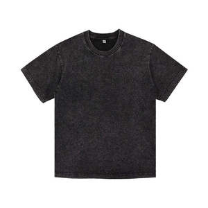 T-shirt vierge unisexe doux, prérétréci, effet vieilli, col rond, épaules tombantes, vente en gros, OEM, logo de marque personnalisé, cadeaux - Product Image 1