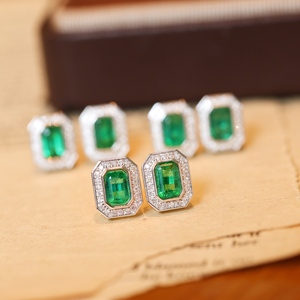 Pendientes de Oro Real de 18K con Esmeralda Natural de 1.06ct y 0.22ct, Color Verde Intenso, Au750, Joyería Fina para Uso Diario, Certificado GRC, Gran Oferta Xinfly - Product Image 5