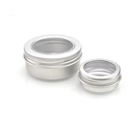 Kostenlose Probe Silber Aluminium Fenster Glas 1Unze 30ml 60ml 80ml 100ml 150ml Metall Kerzenglas Lebensmittelaufbewahrungsver