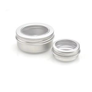 Muestra gratis Tarro de ventana de aluminio plateado 1oz 30ml 60ml 80ml 100ml 150ml Tarro de vela de metal Embalaje de - Product Image 1