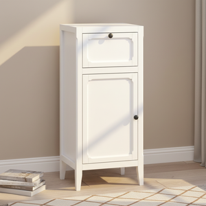 Meuble <span class=keywords><strong>de</strong></span> <span class=keywords><strong>salle</strong></span> <span class=keywords><strong>de</strong></span> <span class=keywords><strong>bain</strong></span> autoportant fin en <span class=keywords><strong>bois</strong></span> avec 1 porte et 1 tiroir, armoire <span class=keywords><strong>de</strong></span> <span class=keywords><strong>rangement</strong></span> pour distributeurs - Product Image 1