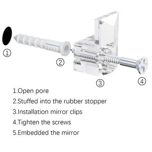 Clear <b>Mirror</b> Bracket Holder <b>Plastic</b> Wall Mount Support For Glass Cabinet Door Shelf Installation - Product Image 5