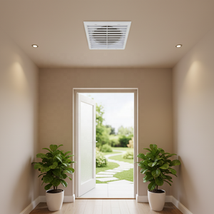 Diffuseur de plafond en plastique ABS, grilles à lamelles fixes, 125 mm carré, durable, installation facile, garantie de 2 ans pour les systèmes HVAC - Product Image 1