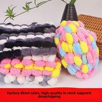 Kit Benang Rajut Tebal Pom-Pom Besar Buatan Tangan dari Polyester untuk Karpet, Bantal, Selimut, Tenun Kreatif