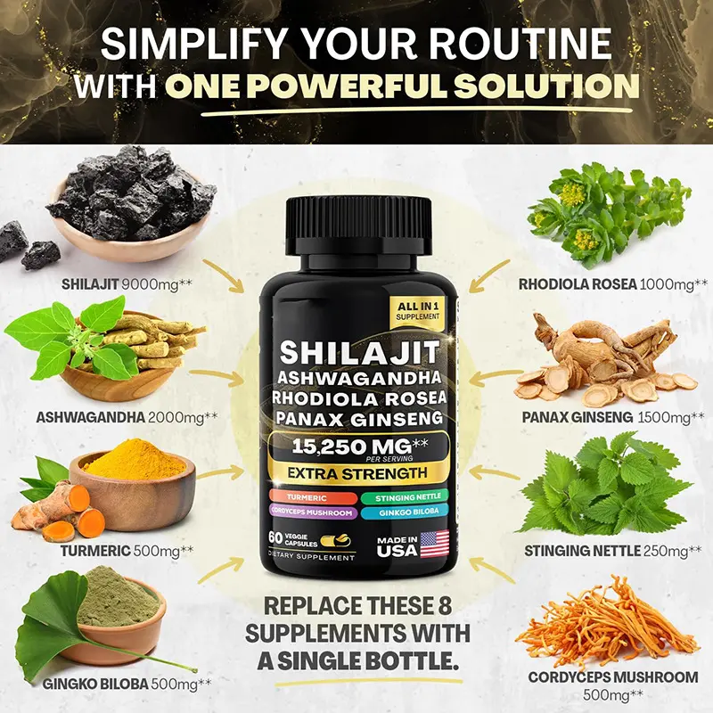 Healthcare Supplement Naturel Shilajit Powder Shilajit Capsules Shilajit Tablets