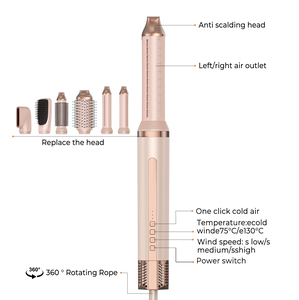 Nuovo Design 6 in 1 Multi Styler capelli <span class=keywords><strong>asciugacapelli</strong></span> 110000 Rpm ad alta velocità asciugatura rapida <span class=keywords><strong>spazzola</strong></span> professionale Multi Styler OEM - Product Image 2