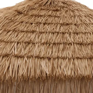 High Quality Straw Outdoor Thatched Beach Umbrella Fringe Sun Parasols Umbrella With Tassels For Patio Garden