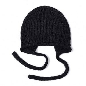 Bonnet tricoté pour filles, bonnets à oreilles couvrantes pour garçons, bonnets de ski d'hiver unis, bonnets pour enfants avec pompon, cadeaux promotionnels - Product Image 1