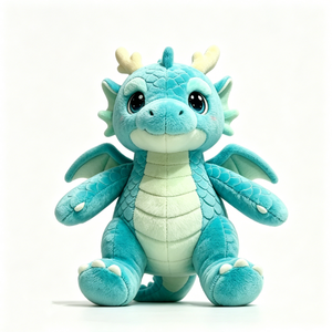 Peluche de dragon personnalisée, adorable peluche de dragon bébé, peluche de dragon bleu fantastique, peluche de dragon ailé et écaillet. - Product Image 4