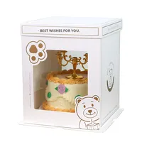 Boîtes à gâteaux en carton recyclable personnalisées YZ avec impression évanescente et poignée pour l'emballage de mille-feuilles et de mousses