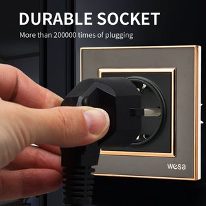 Eu Standard 16A 250V <strong>Wall</strong> <strong>Socket</strong> Acrylic Panel Durable Material Electric <strong>Wall</strong> <strong>Socket</strong> Single Outlet With Ground - Product Image 4