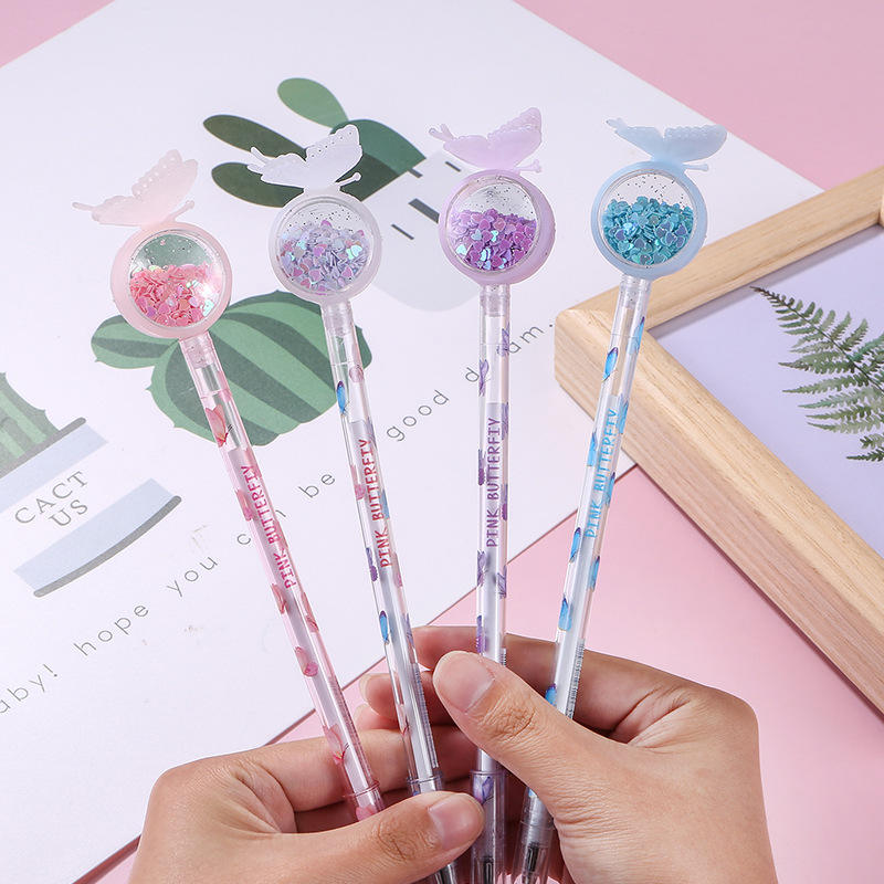 ปากกาเจลเลื่อมผีเสื้อ