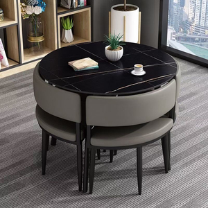 Léger luxe petit appartement ménage décontracté <span class=keywords><strong>Table</strong></span> à manger chaise ensemble Rock Board négociation combinaison Internet meubles <span class=keywords><strong>de</strong></span> maison - Product Image 4