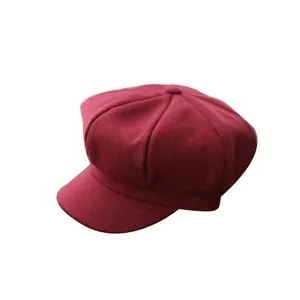 Yiwu direto da fábrica por atacado de moda lã bere chapéus personalizados seis painel chapéus quentes para a mulher eo homem