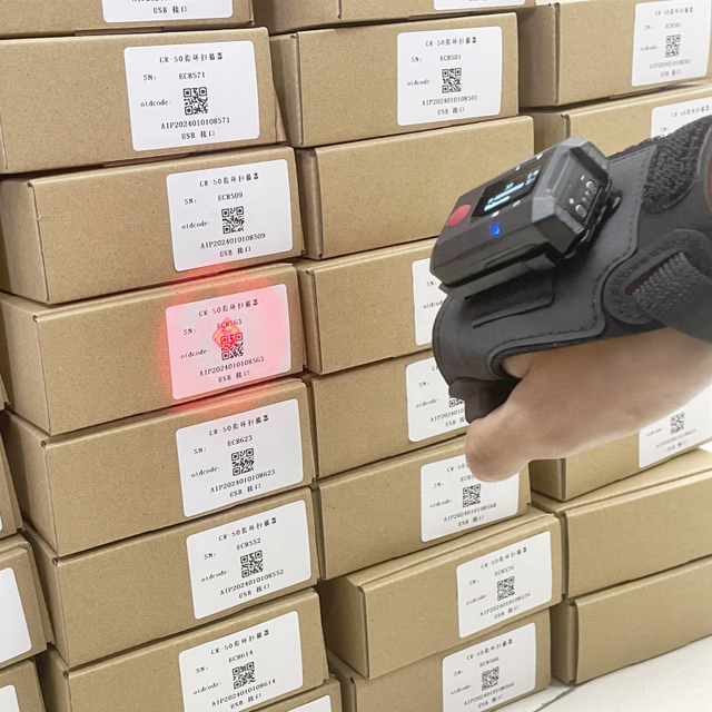 Glove Data Visible Hand-Free 1D 2D QR Bar Code Reader Wearable Barcode Scanner For Smart Warehouse Manufacture Postal