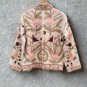 Velvet Suzani Women's Short <b>Coat</b> Embroidered Kimono <b>Robe</b> Bomber Street Jacket Ethnic Vintage Outerwear - Product Image 5