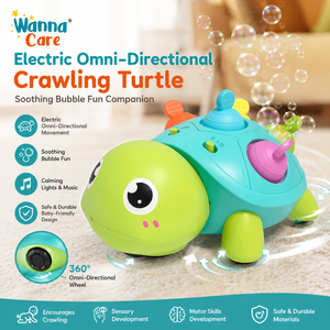 Jouet musical <span class=keywords><strong>tortue</strong></span> rampante Montessori en plastique avec bulles lumineuses, sons apaisants et divertissants, jouet éducatif sensoriel pour l'apprentissage - Product Image 2