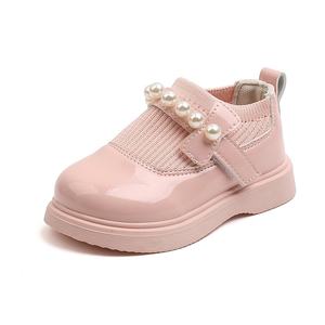 Bottes Courtes Noires Haut de Gamme pour Filles et Bébés de 3 à 6 Ans, Chaussures Tissées Volantes de Princesse avec Perles pour Printemps Automne - Product Image 1