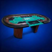 Table de poker Texas Hold'em avec éclairage, en bois, pour 9-10 joueurs, pour le divertissement
