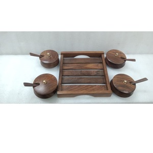 Premium Wooden Spice <b>Box</b> with Lid and Spoon for Kitchen Masala Storage Organizer Available at Competitive Price - Product Image 2