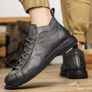 Best-selling Unisex Winter Warm Comfortable Ankle & Bootie Genuine <b>Leather</b> <b>Waterproof</b> Cloth Casual Work <b>Boots</b> with Plush Lining - Product Image 4