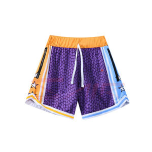 Pantalones cortos deportivos unisex con logotipo personalizado, pantalones cortos de malla con diseño de sublimación y estilo callejero al por mayor - Product Image 5