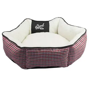 Cute Red stripe Pet Supplies Suppliers Cat Dog Cave Polygonal kennel Large Size dog Bed For Sleeping