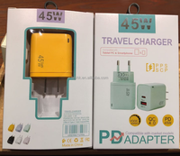 Chargeur rapide GaN 2 ports A+C PD45W certifié CE RoHS, prise US, pour iPad, iPhone, ordinateur portable et iPhone 17 Pro Max, fabriqué à Shenzhen