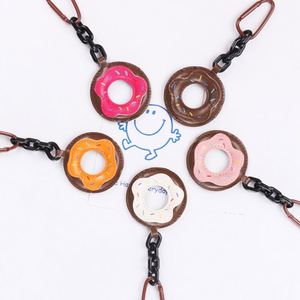 Cute Cartoon Donut Nylon <b>Rope</b> Keychain Couple Style Bag Pendant Made of Zinc Alloy - Product Image 3