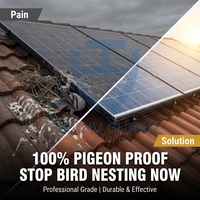 Grillage de protection solaire pour panneaux photovoltaïques 8 po x 100 pi |   Protection contre les nuisibles en PVC galvanisé |   Kit anti-oiseaux sans perçage avec 60 clips