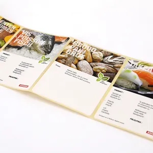 High Quality Custom Private Offset Printing Label Food Packaging Adhesive Sticker Die Cut Bread Sea Food Label