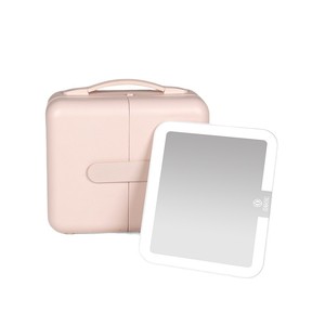 Estuche de maquillaje Obox rosa, de gran capacidad, portátil, con espejo y asa suave para mujeres, para uso doméstico. - Product Image 5