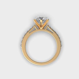 Bague de fiançailles en diamant rond de 1,60 carat cultivé en laboratoire, or 14 carats, solitaire, bijoux élégants, cadeau pour femmes - Product Image 3