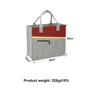 Borsa Tote in Feltro Leggera e Portatile con Logo Personalizzato, Ecologica e Riutilizzabile, per Shopping, Regalo per Donne e Bambini 30x35x15cm - Product Image 5