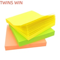 Blocs-notes adhésifs fluorescents personnalisés en gros, 3x3 pouces, 5 couleurs, 100 feuilles par bloc, bloc-notes personnalisé pour le bureau et l'école