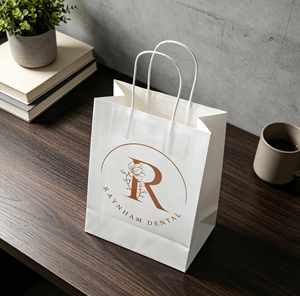 Disposable Recyclable <b>Biodegradable</b> Takeaway Packaging Fast Food Kraft <b>Paper</b> Bags Handles for Restaurant - Product Image 4