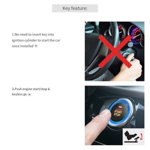 EASYGUARD Universal EC004 DC12V Smart RFID <b>Car</b> Alarm System with <b>Push</b> Start Button & Keyless Go System - Product Image 6