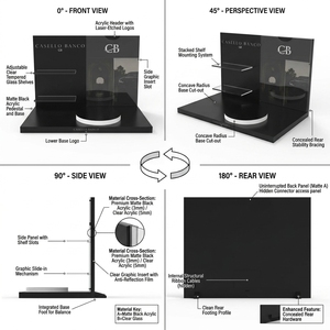 Espositore di Lusso in Acrilico per Occhiali con Illuminazione LED, Vetrina per Occhiali da Sole, Mobile per Ottica, Espositore per Orologi e Gioielli, Rack per Boutique, POS OEM - Product Image 3