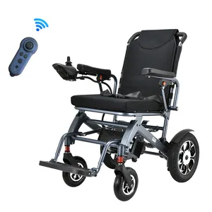 Silla de ruedas de aluminio eléctrica motorizada Silla de ruedas eléctrica con joystick de peso ligero portátil automática para ancianos discapacitados