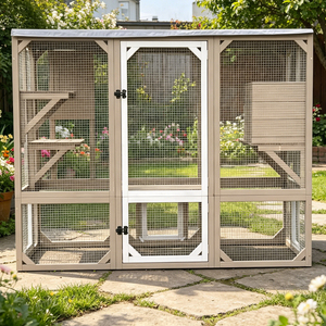 Venta al por mayor gran espacio jaula <span class=keywords><strong>para</strong></span> mascotas de madera al aire libre impermeable gato Villa casa con Gato árbol Torre gato parque infantil jaula - Product Image 2