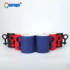 Coraggio Logo personalizzato 11oz sublimazione rivestito cambia colore amante coppia in ceramica tazza da caffè magica regali di san valentino