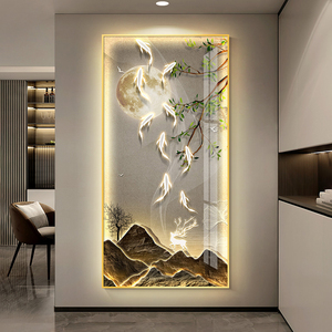Decorazione per la Casa, Moderna Pittura Decorativa in Cristallo e Porcellana per <span class=keywords><strong>Soggiorno</strong></span> e Veranda, Quadro da Parete con Luce LED a Controllo Remoto - Product Image 5