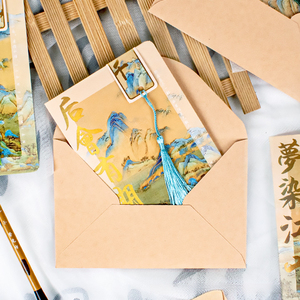 Tarjeta de Felicitación Clásica con Grabado en Caliente de Diez Mil Pergaminos y Pintura a Tinta Personalizada, Estilo <span class=keywords><strong>Chino</strong></span>, con Sobre y Postal - Product Image 3