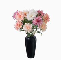 Fleurs artificielles en soie, mélange de dahlias et de roses, style européen fait main, décoration murale pour la Saint-Valentin