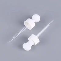 Petit compte-gouttes transparent en verre pour huiles essentielles, bouchons d'ampoules en caoutchouc blanc de 20mm avec pipette en verre, vente en gros