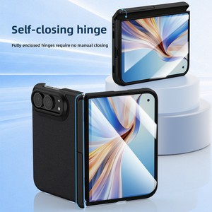 Huanmin Factory offers <b>iPhone</b> Duo foldable phone cases with a <b>stand</b> and a leather-covered central axis, suitable for Apple iPhon - Product Image 3